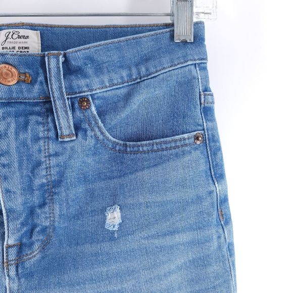 J. Crew Billie Denim Boot Crop Ripped Jeans - Picture 5 of 13